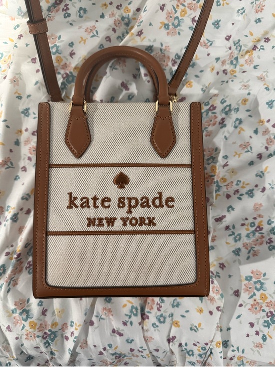 kate spade Handbags - kate spade Cream and Brown Mini Tote Crossbody
